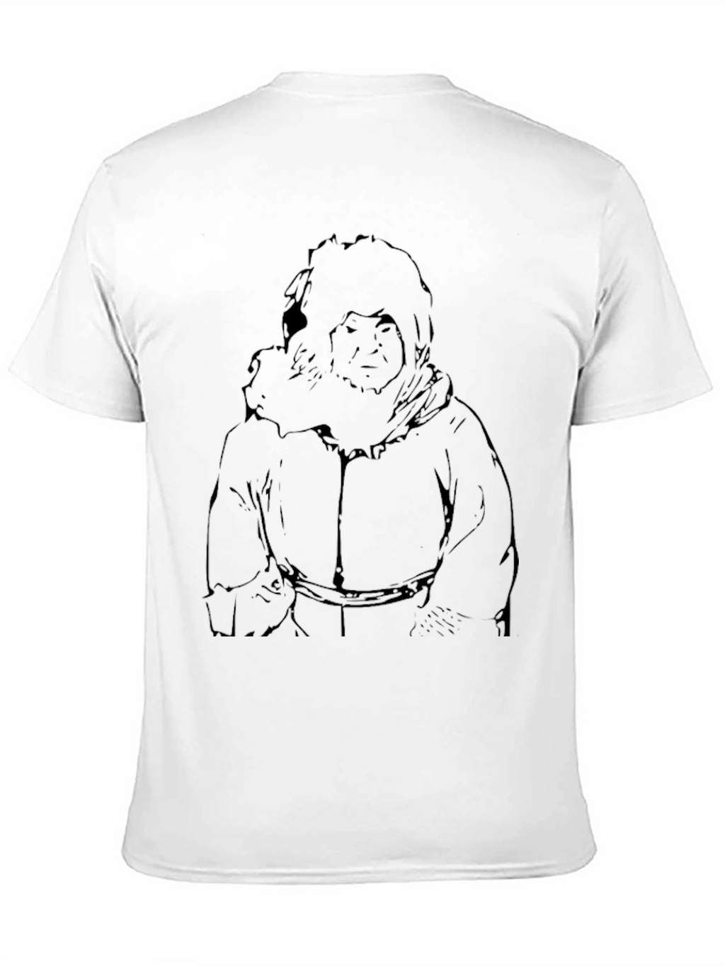 Black T-Shirt with Illustrated Eskimo Graphic