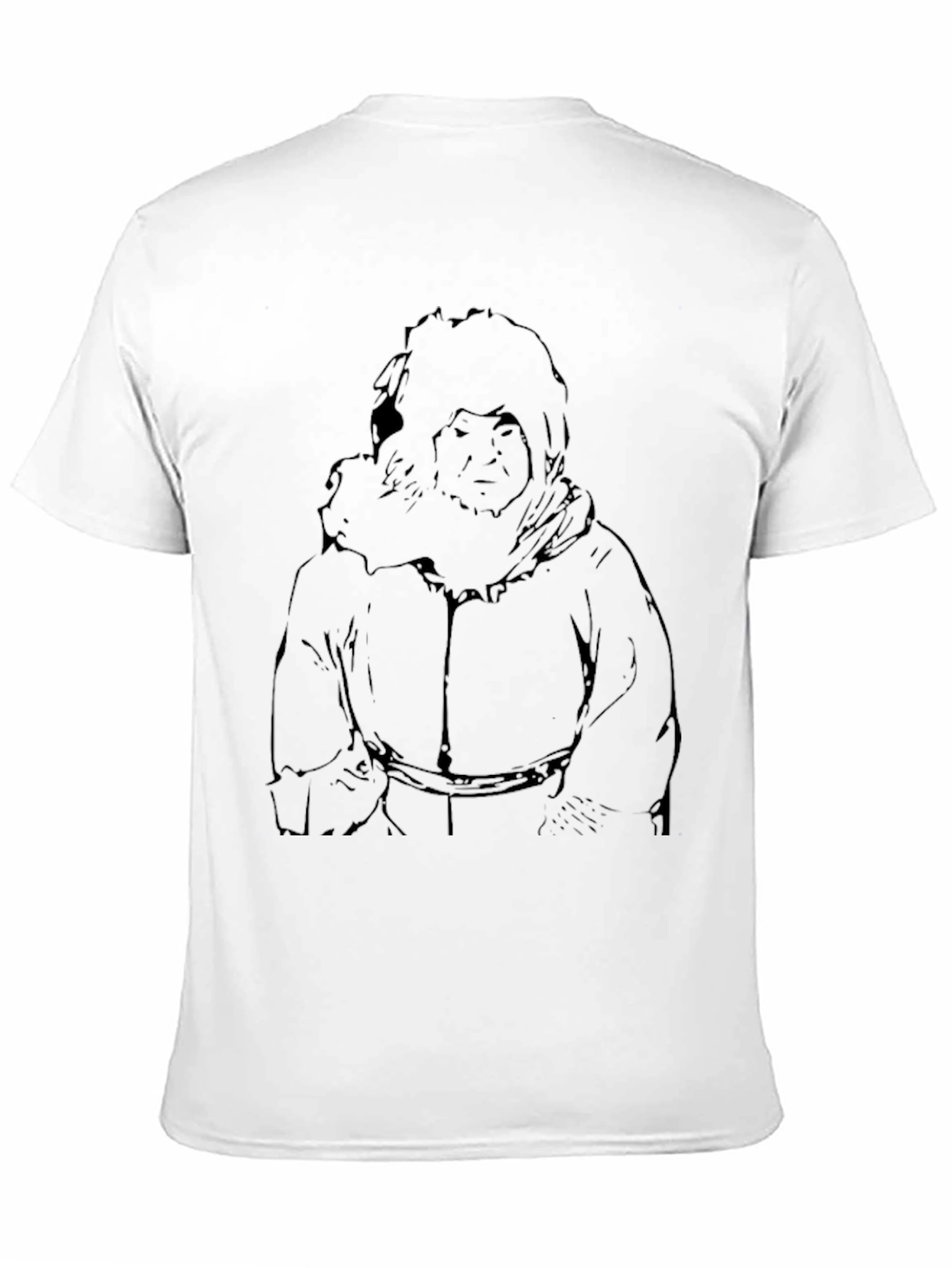 Black T-Shirt with Illustrated Eskimo Graphic