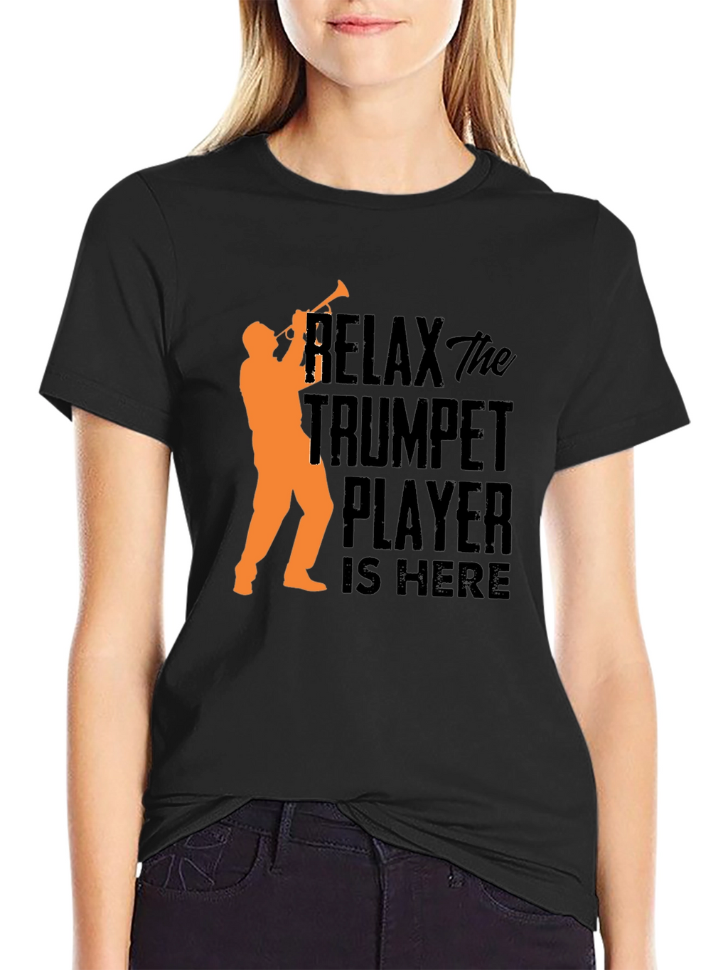 Relax Trumpet Player T-Shirt - Black