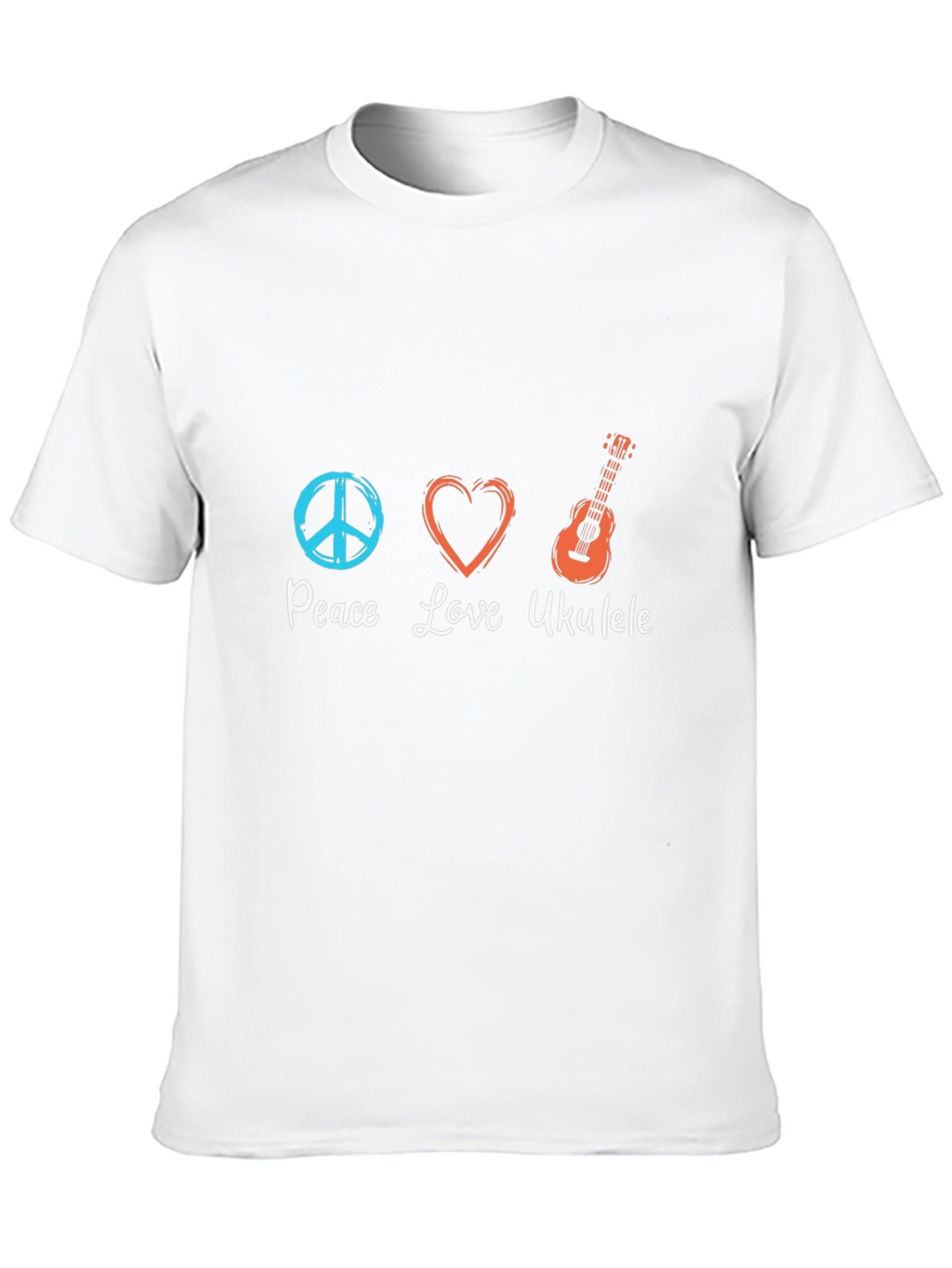 Peace Love Ukulele Black T-Shirt