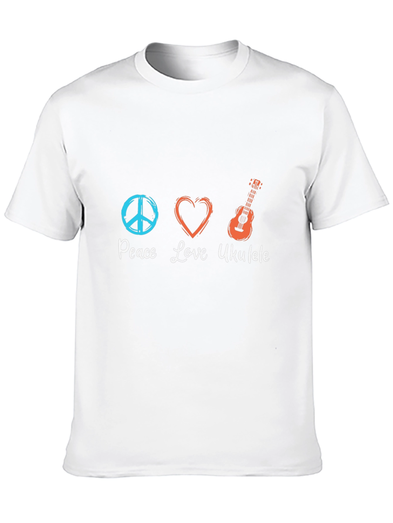 Peace Love Ukulele Black T-Shirt