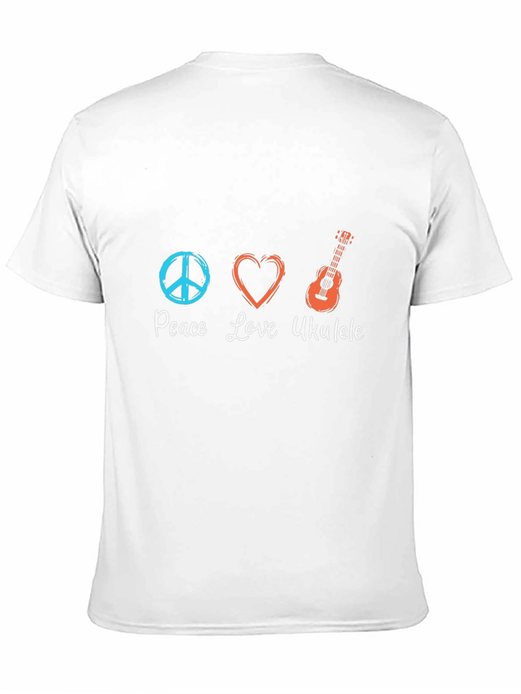 Peace Love Ukulele Black T-Shirt