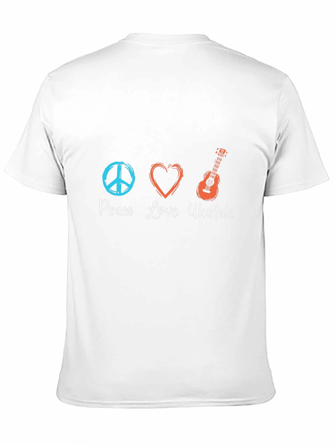 Peace Love Ukulele Black T-Shirt