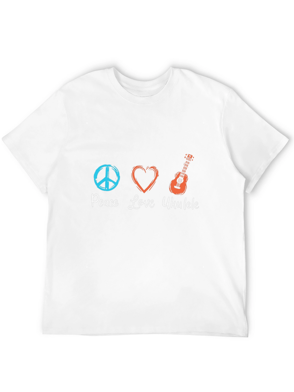 Peace Love Ukulele Black T-Shirt