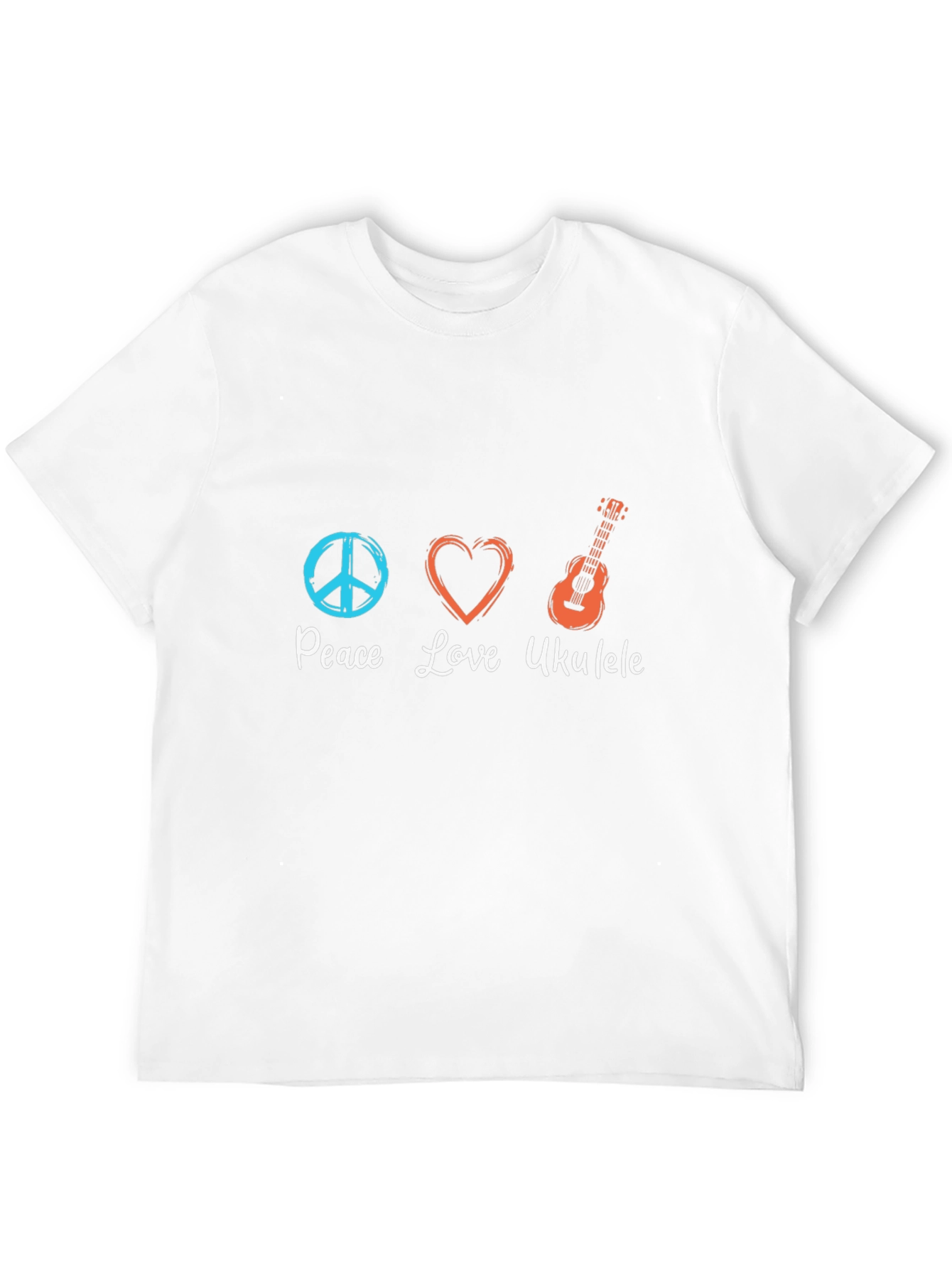 Peace Love Ukulele Black T-Shirt