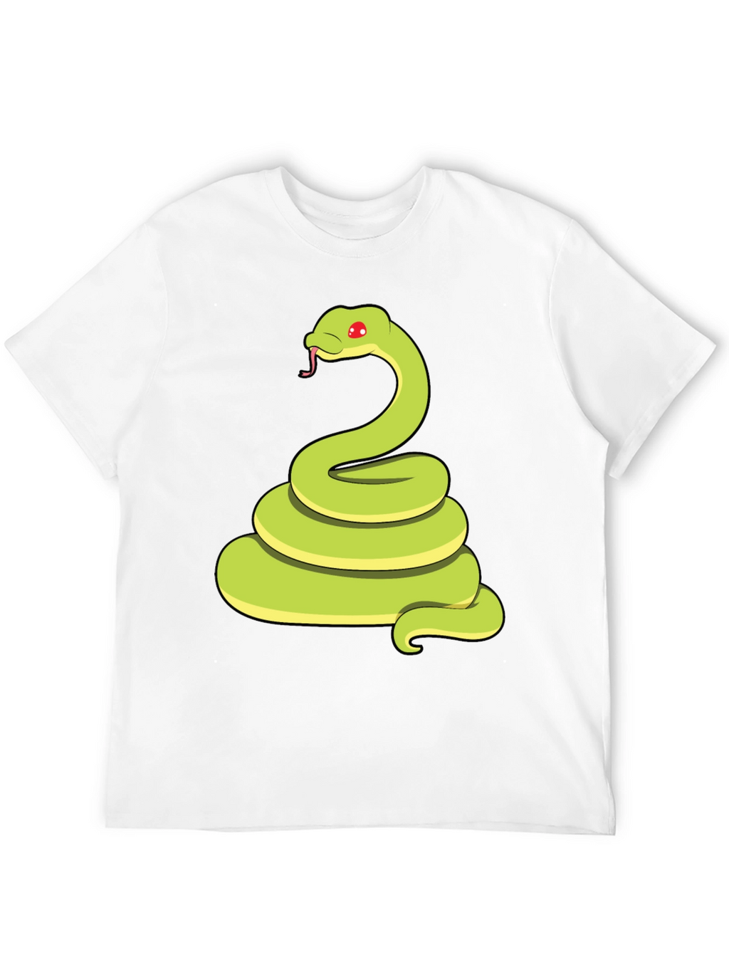 Cartoon Snake Graphic Tee - Black Casual T-Shirt