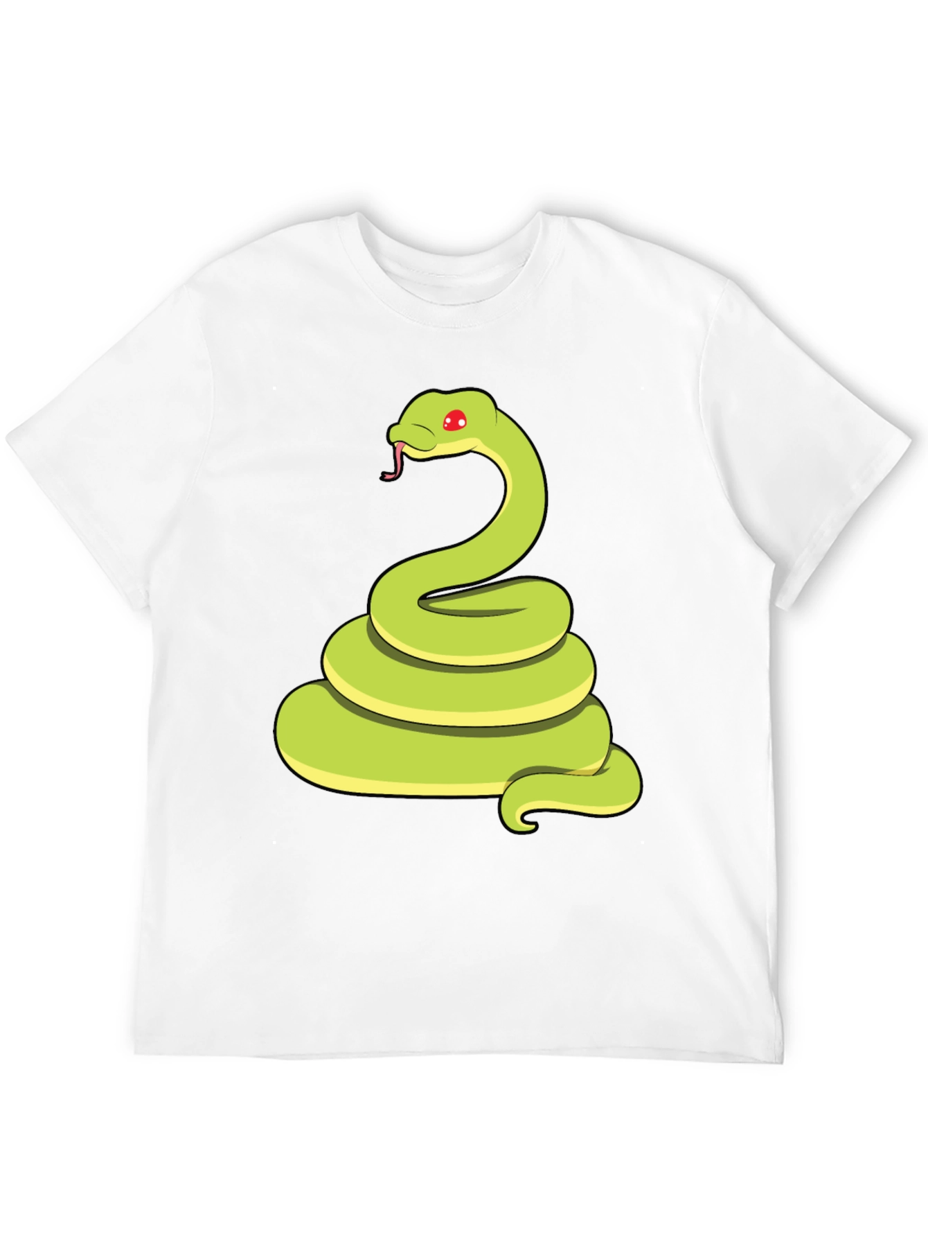 Cartoon Snake Graphic Tee - Black Casual T-Shirt