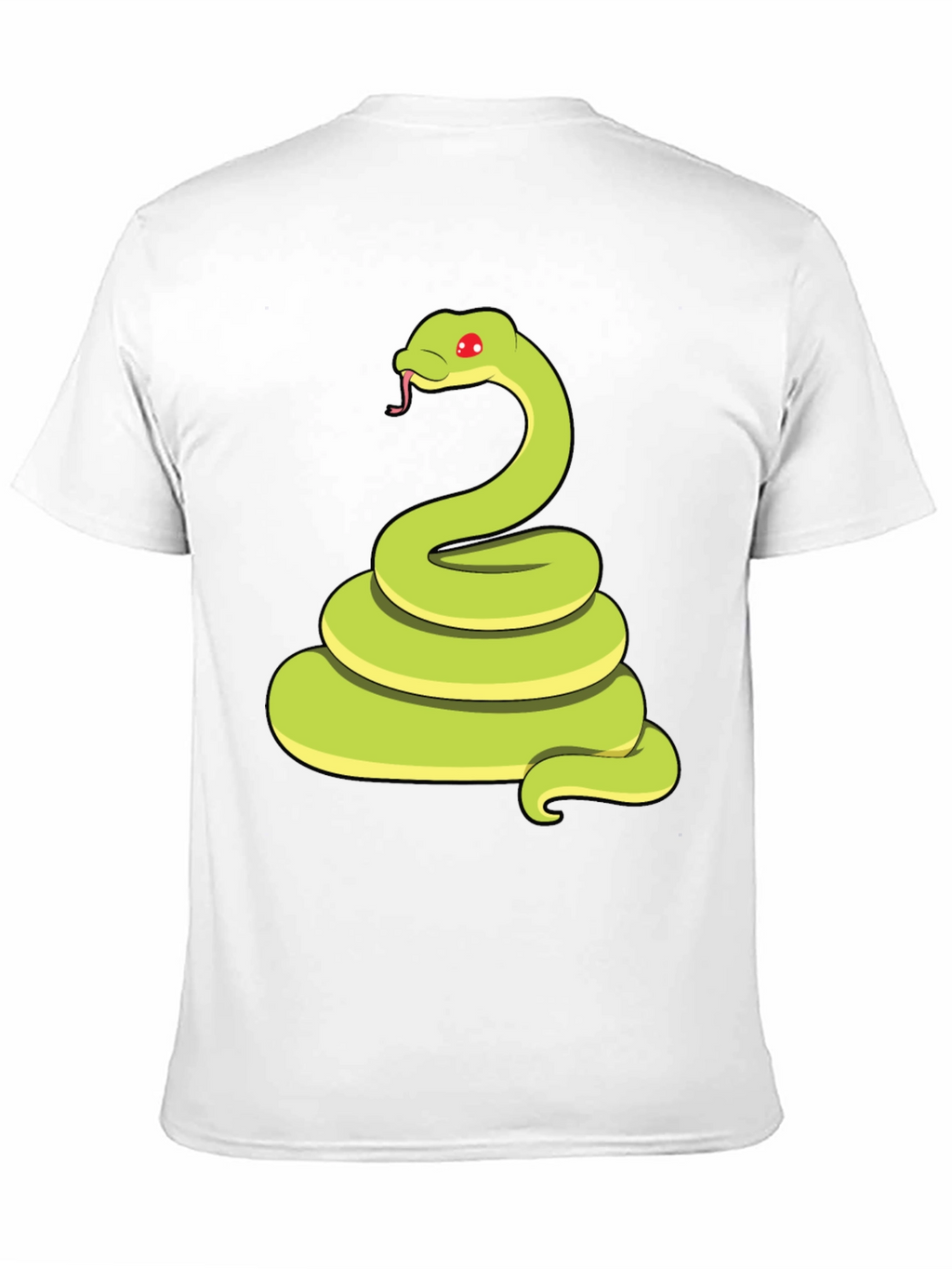 Cartoon Snake Graphic Tee - Black Casual T-Shirt