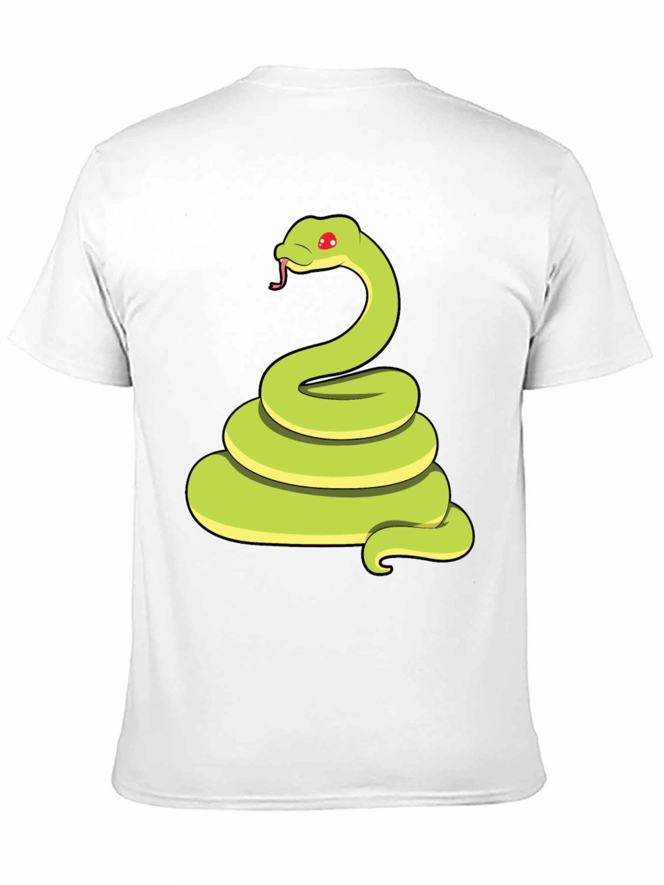 Cartoon Snake Graphic Tee - Black Casual T-Shirt