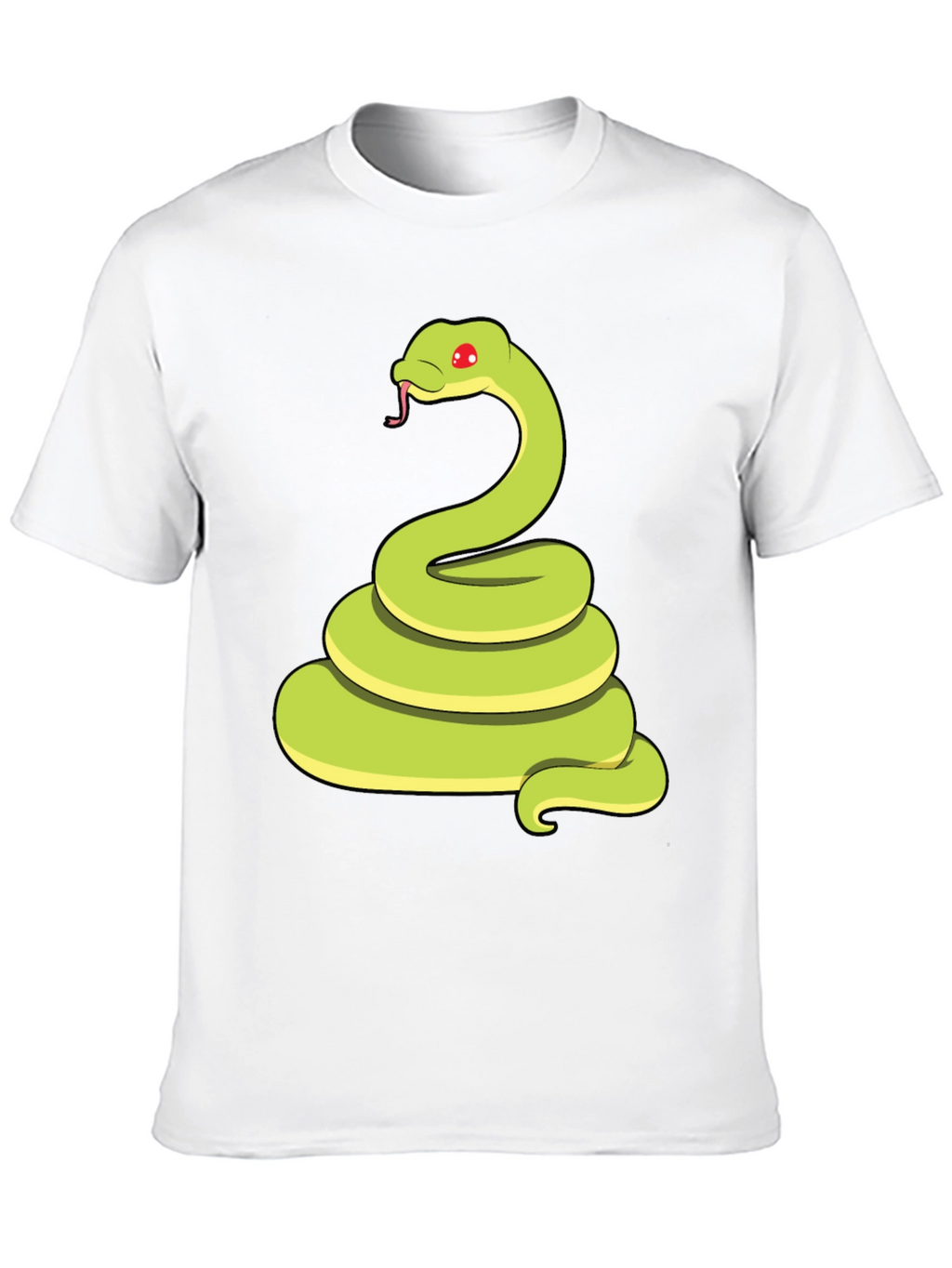 Cartoon Snake Graphic Tee - Black Casual T-Shirt
