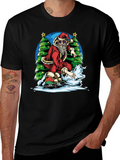 Skateboarding Santa Graphic Tee