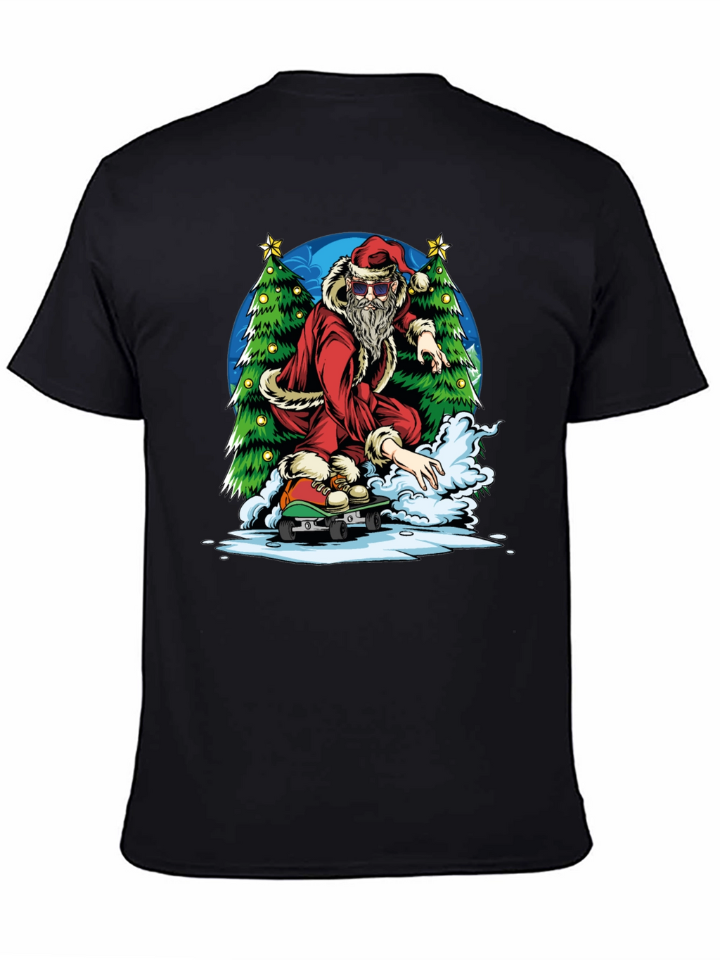 Skateboarding Santa Graphic Tee