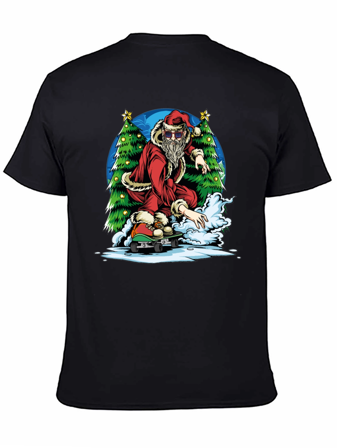Skateboarding Santa Graphic Tee
