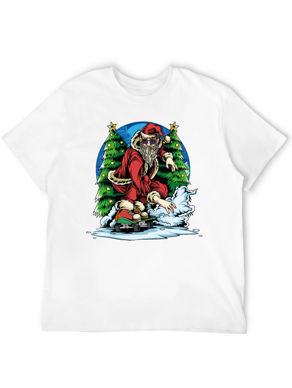 Skateboarding Santa Graphic Tee