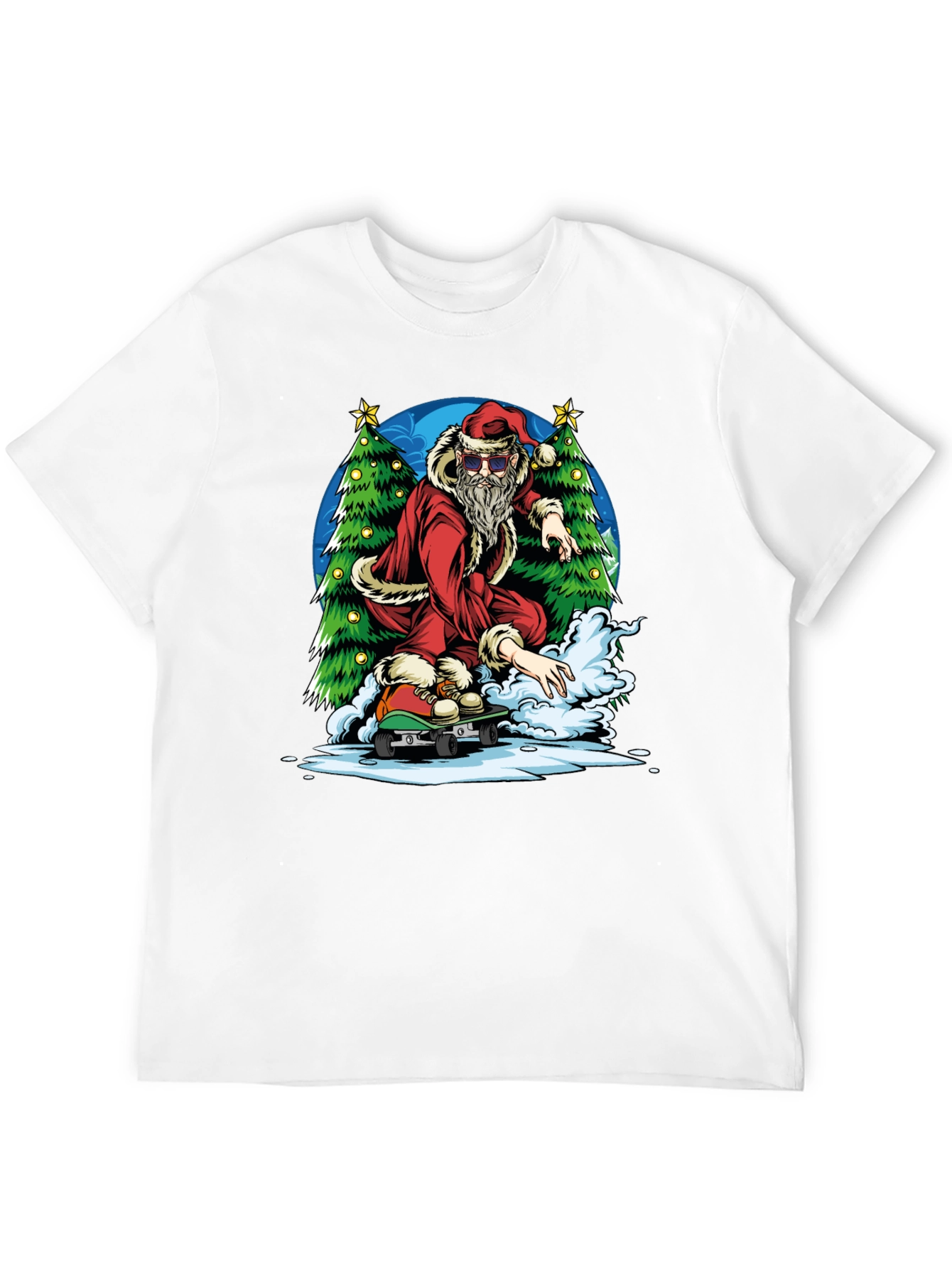 Skateboarding Santa Graphic Tee