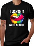 I Licked It Rainbow Lips Graphic T-Shirt