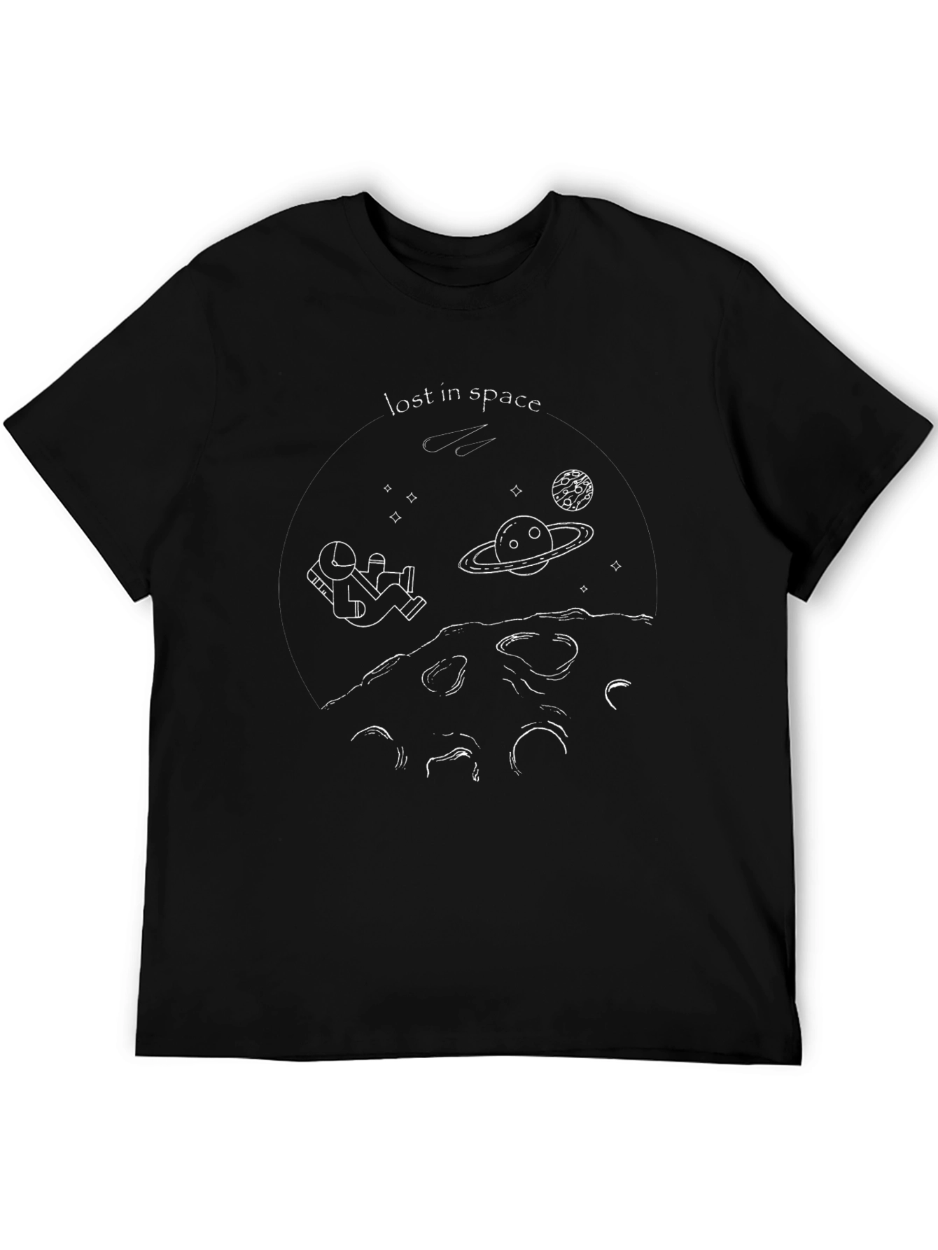Lost in Space Graphic Print Black T-Shirt