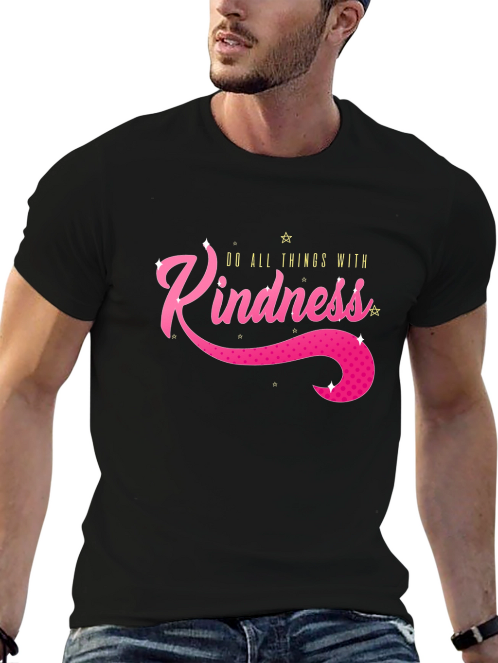 Kindness Graphic Tee - Positive Vibes Black T-Shirt