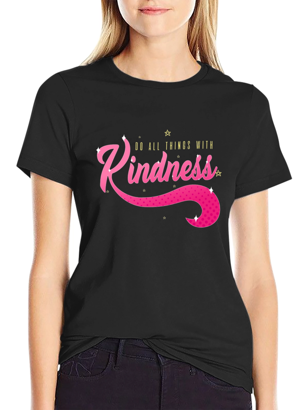 Kindness Graphic Tee - Positive Vibes Black T-Shirt