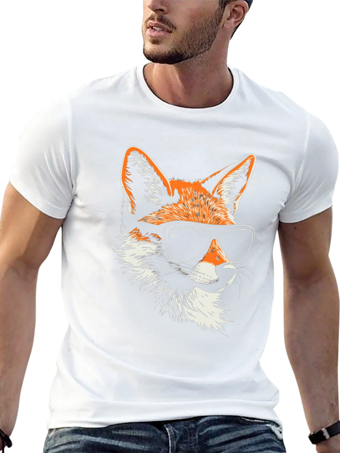 Cool Fox Graphic Tee - Stylish Black T-Shirt