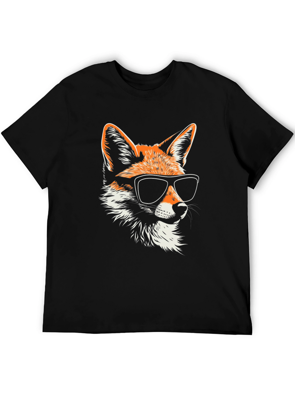 Cool Fox Graphic Tee - Stylish Black T-Shirt