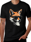 Cool Fox Graphic Tee - Stylish Black T-Shirt