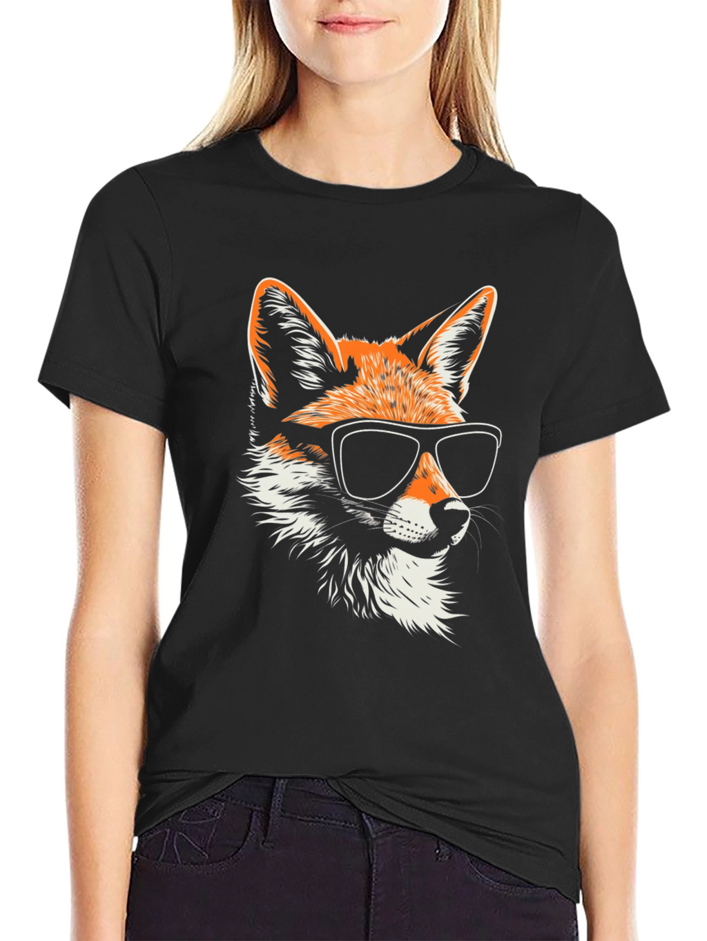 Cool Fox Graphic Tee - Stylish Black T-Shirt