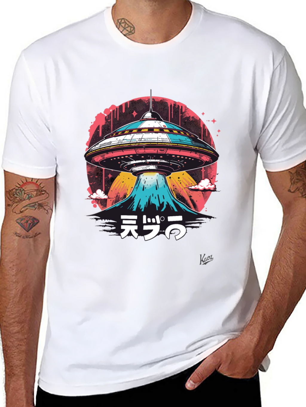 UFO Invasion Graphic T-Shirt - Retro Style