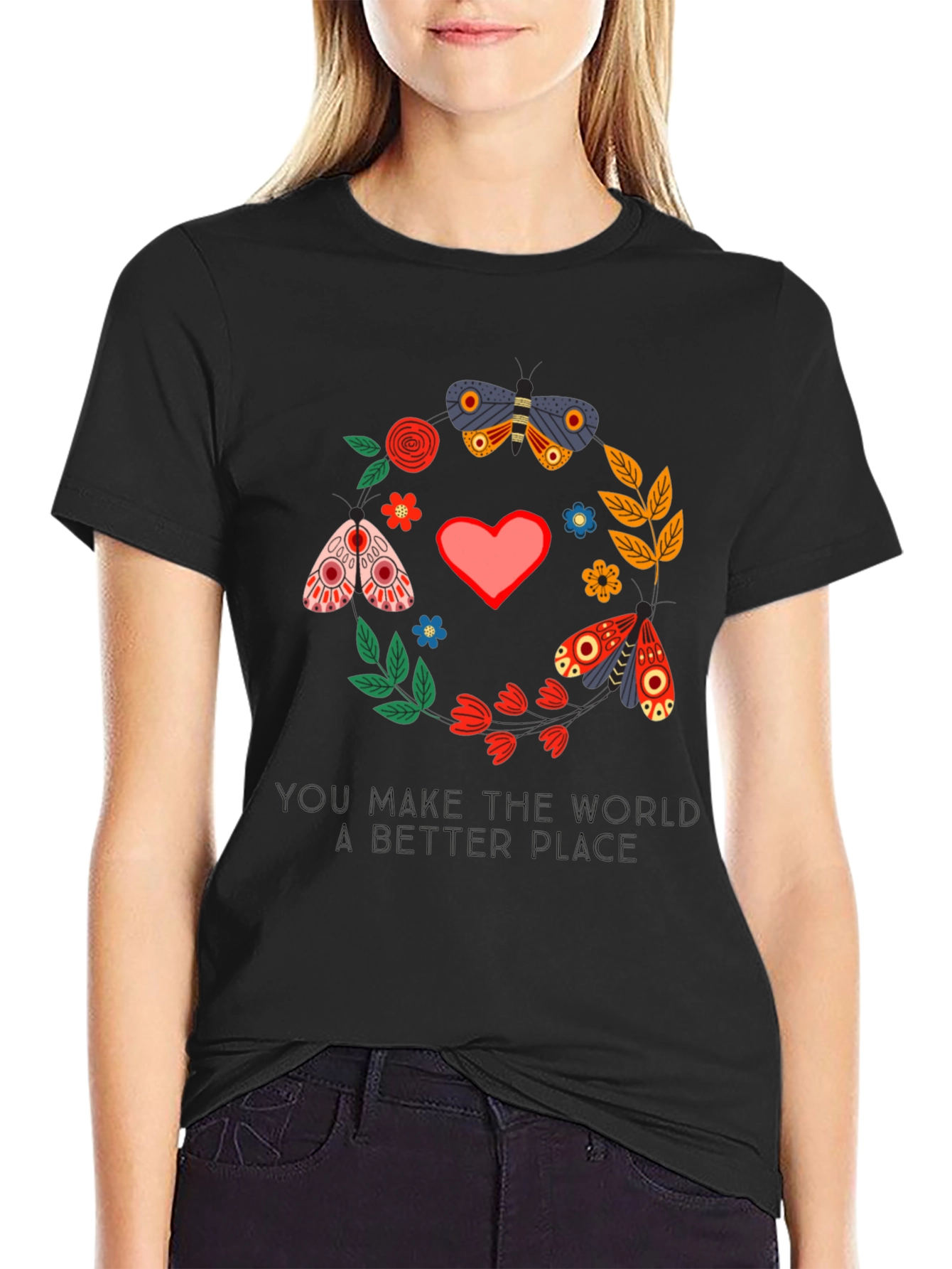 Butterfly & Floral Better Place Graphic Tee