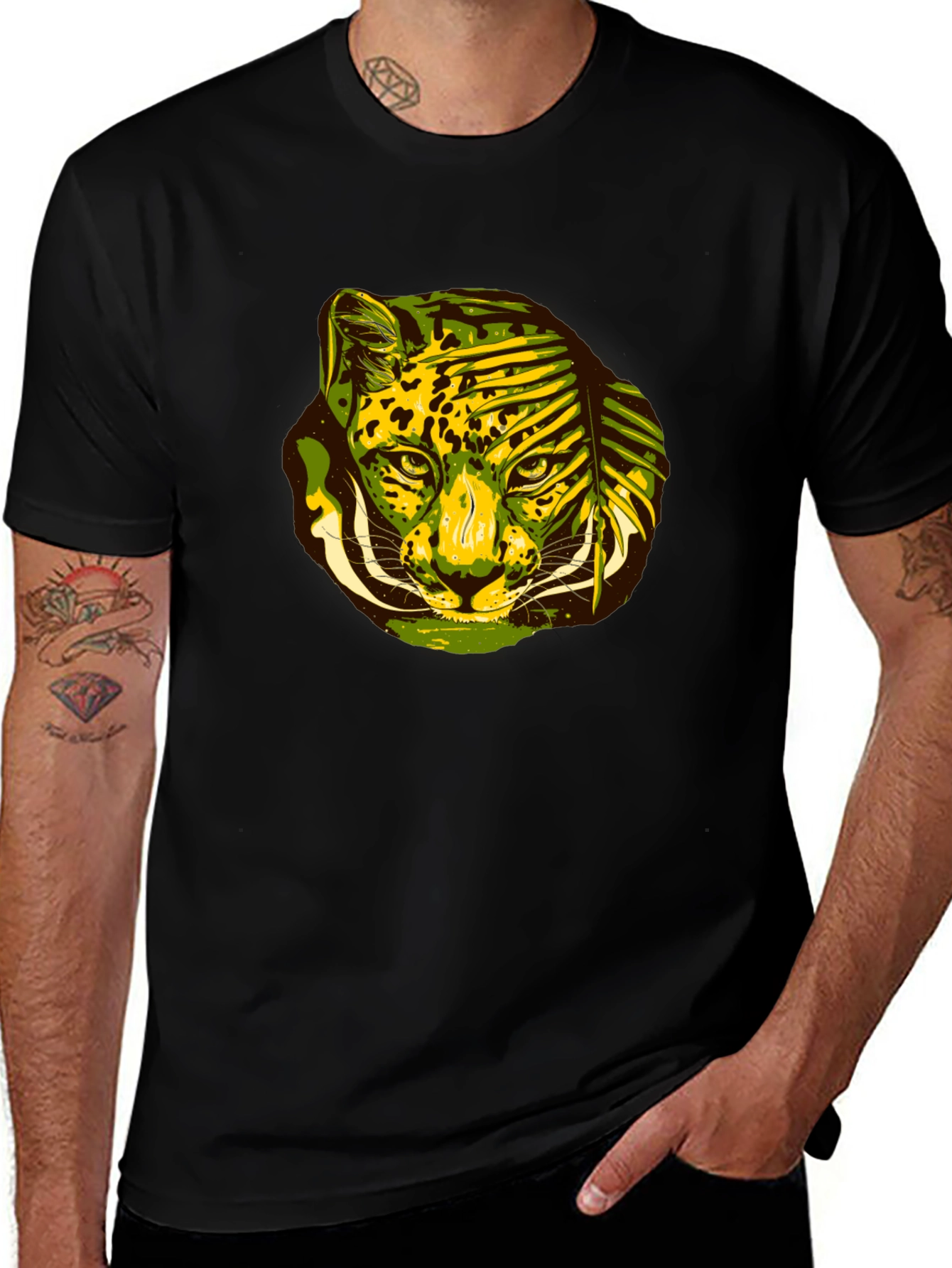 Jungle Cat Graphic Tee - Black T-Shirt