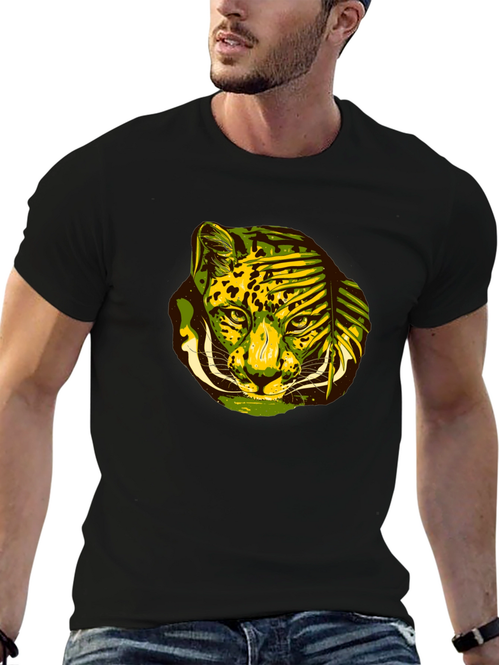 Jungle Cat Graphic Tee - Black T-Shirt