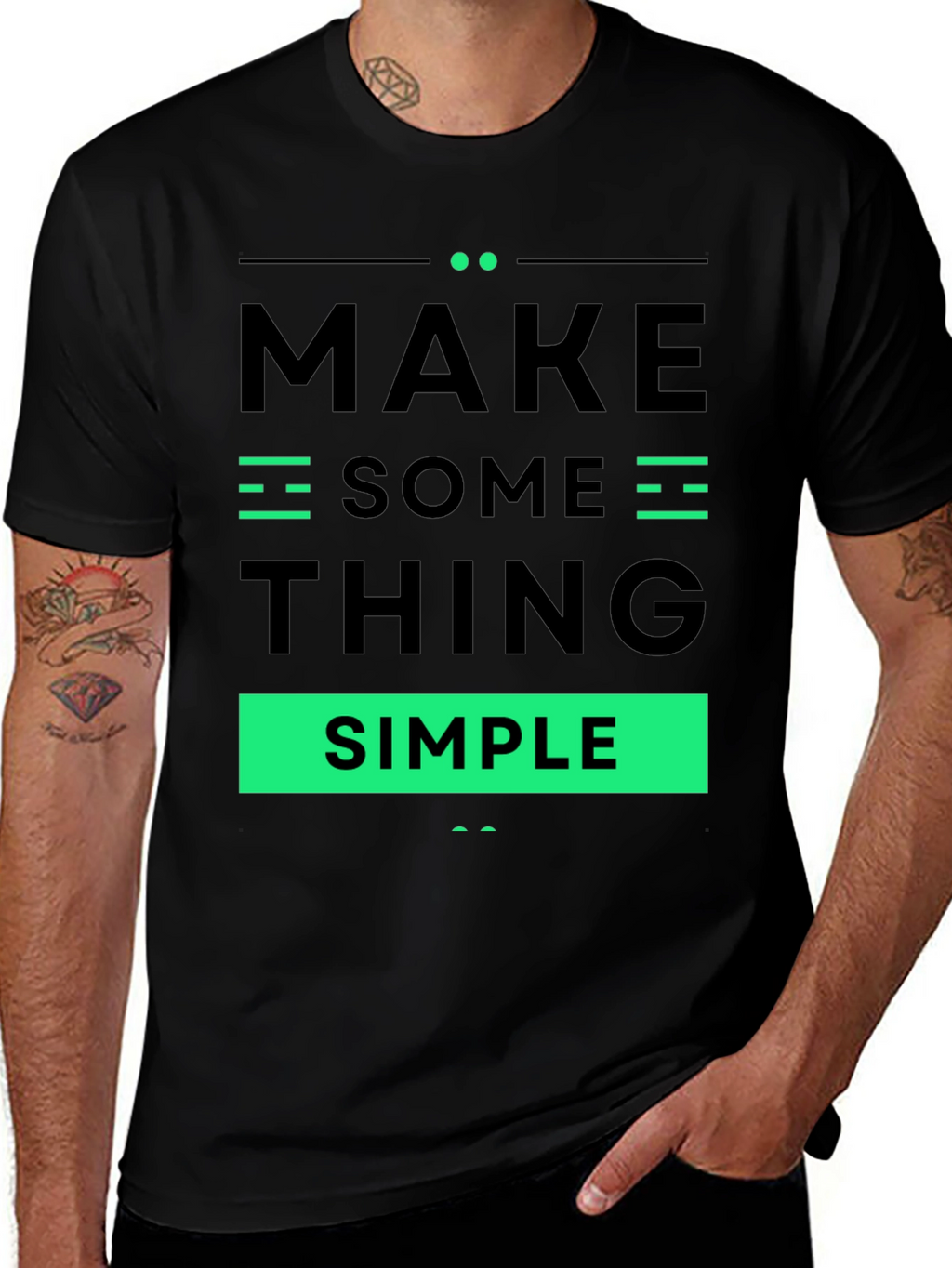 Make Something Simple Graphic Tee - Black