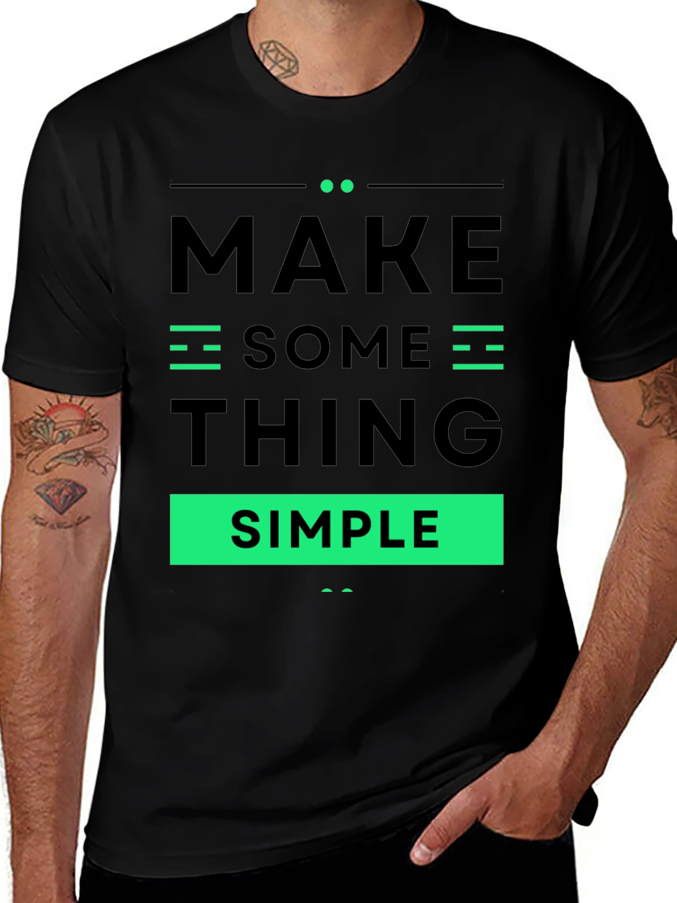 Make Something Simple Graphic Tee - Black