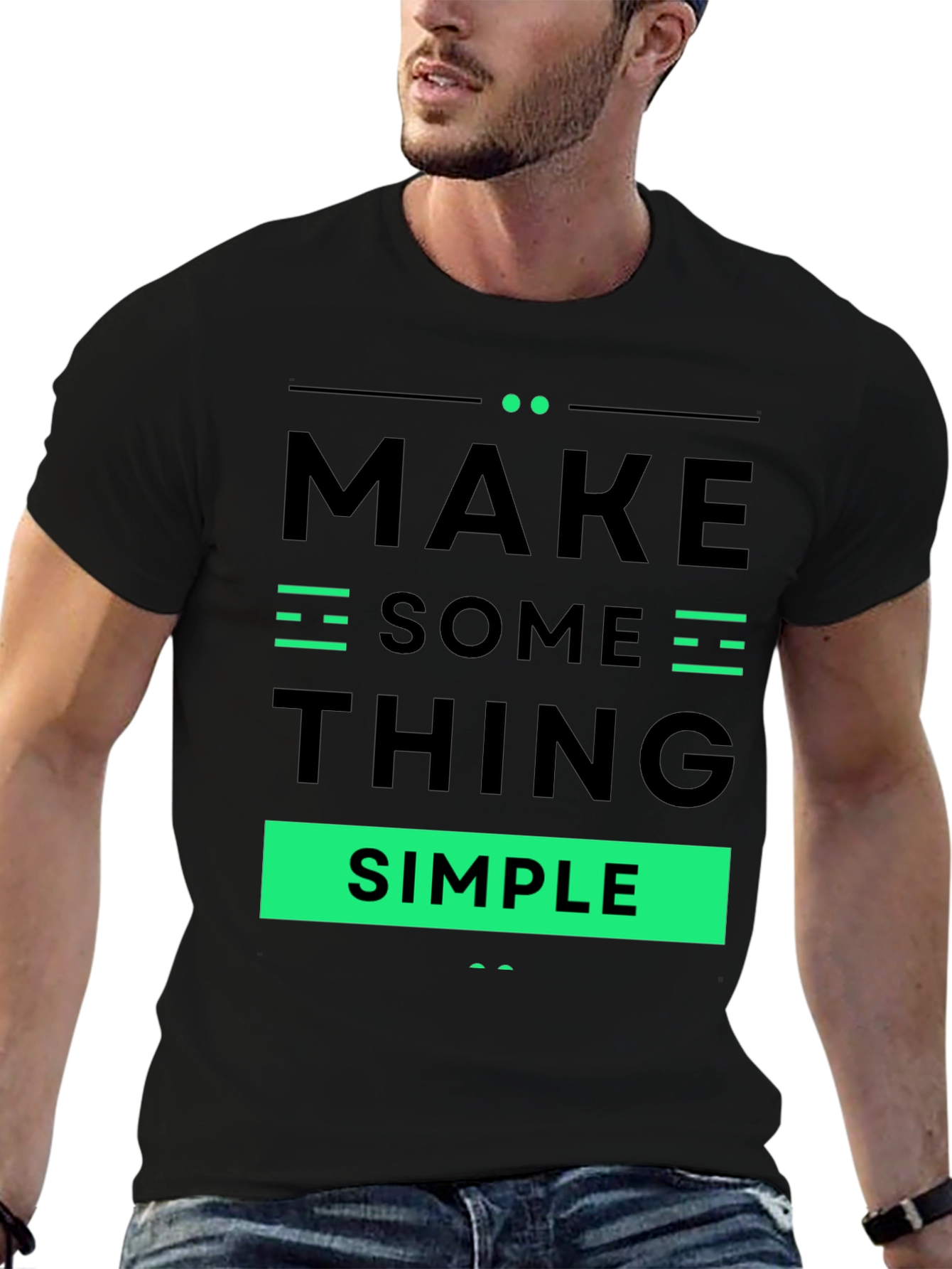Make Something Simple Graphic Tee - Black