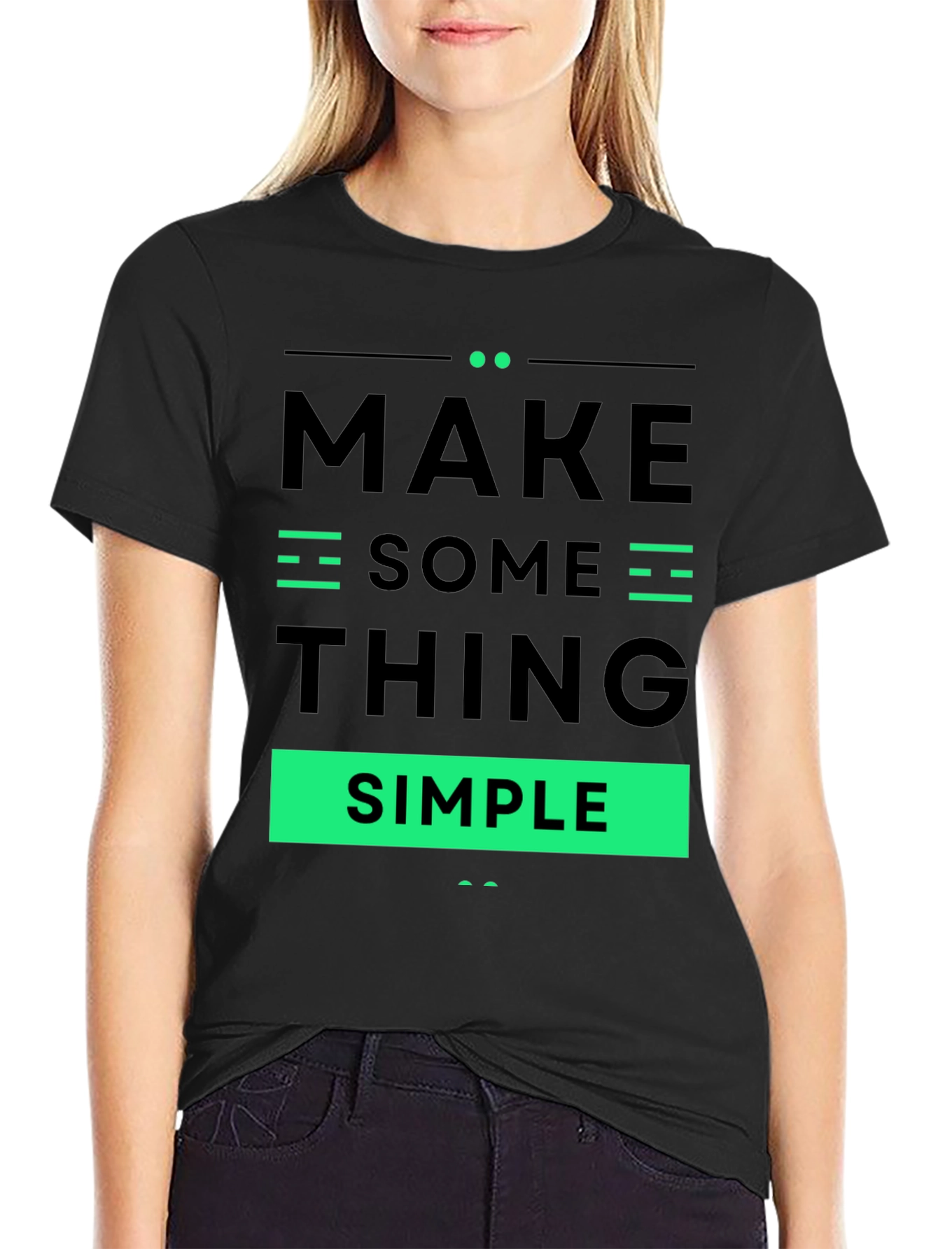 Make Something Simple Graphic Tee - Black