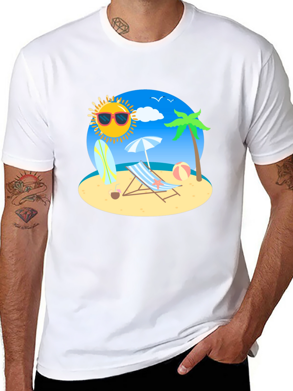 Summer Beach Graphic Tee - Relaxed Fit