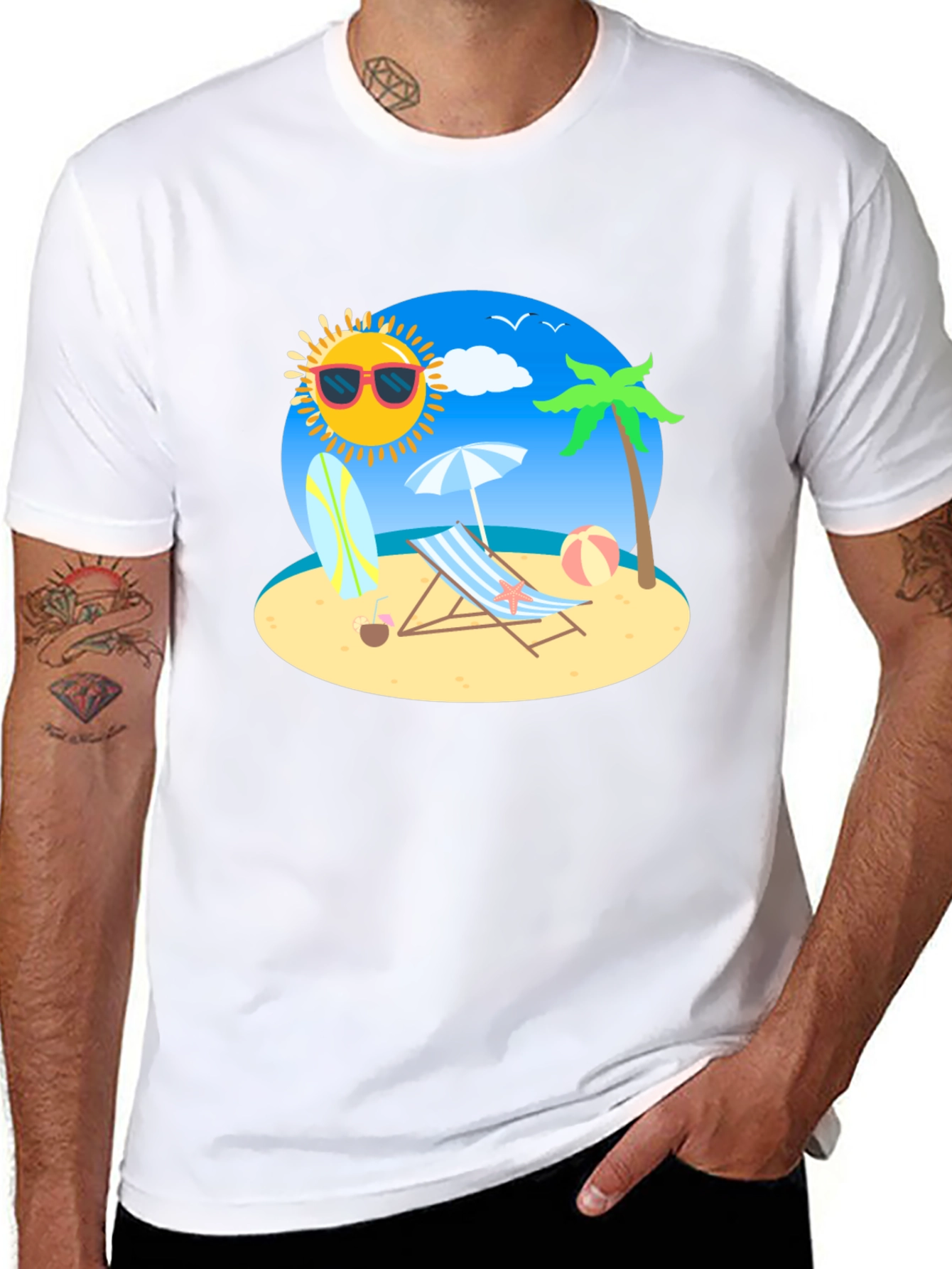 Summer Beach Graphic Tee - Relaxed Fit