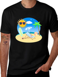 Summer Beach Graphic Tee - Relaxed Fit