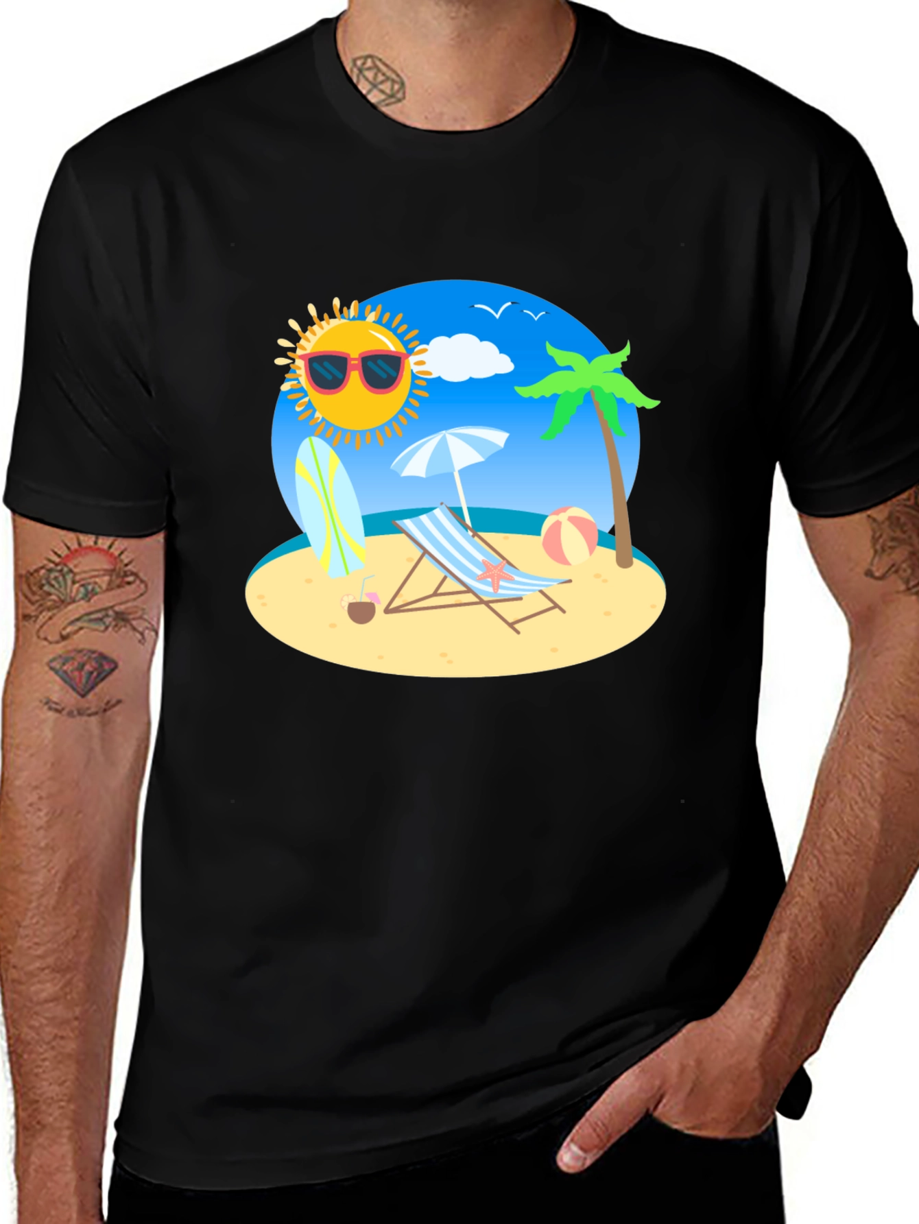 Summer Beach Graphic Tee - Relaxed Fit