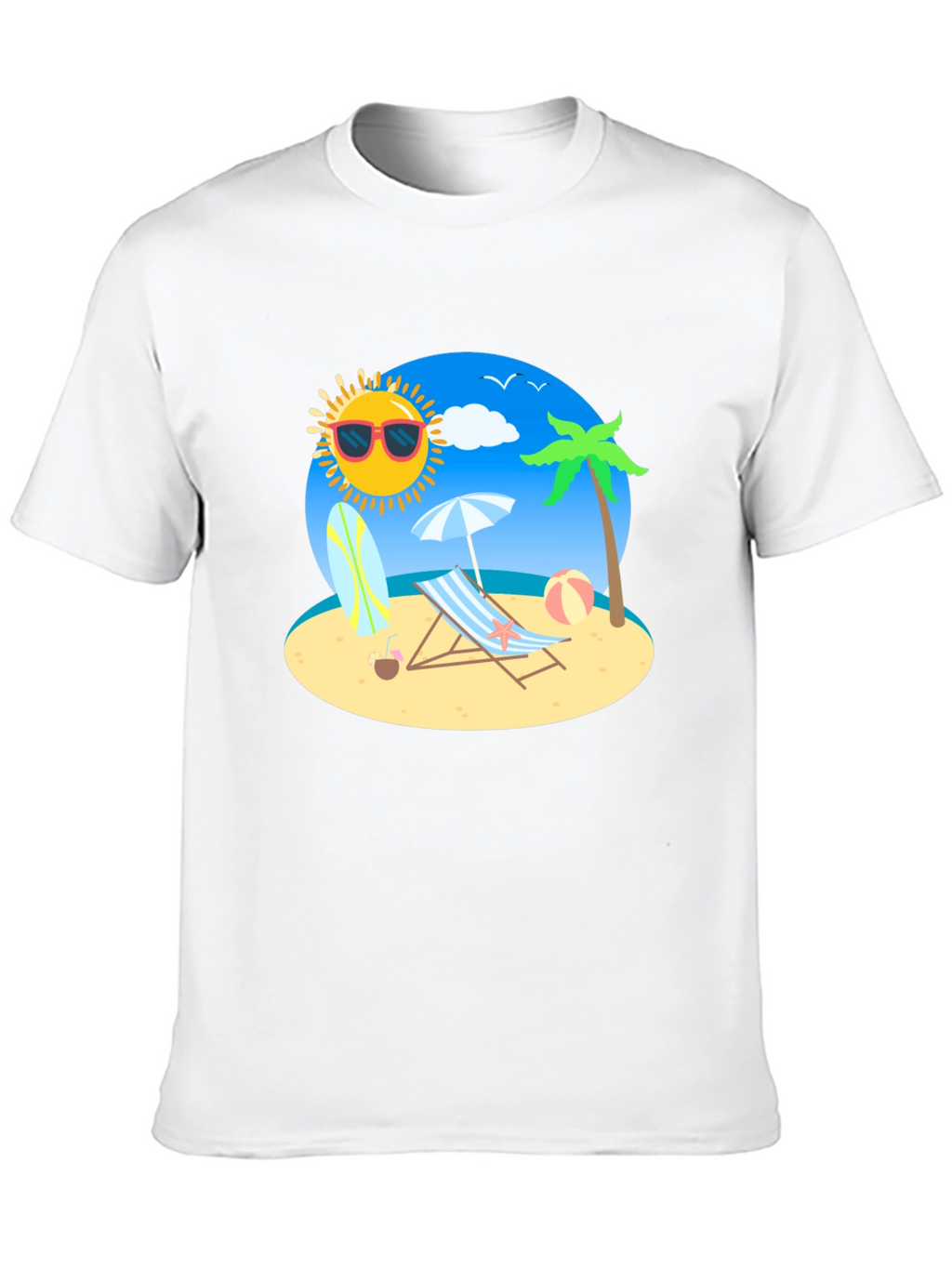 Summer Beach Graphic Tee - Relaxed Fit