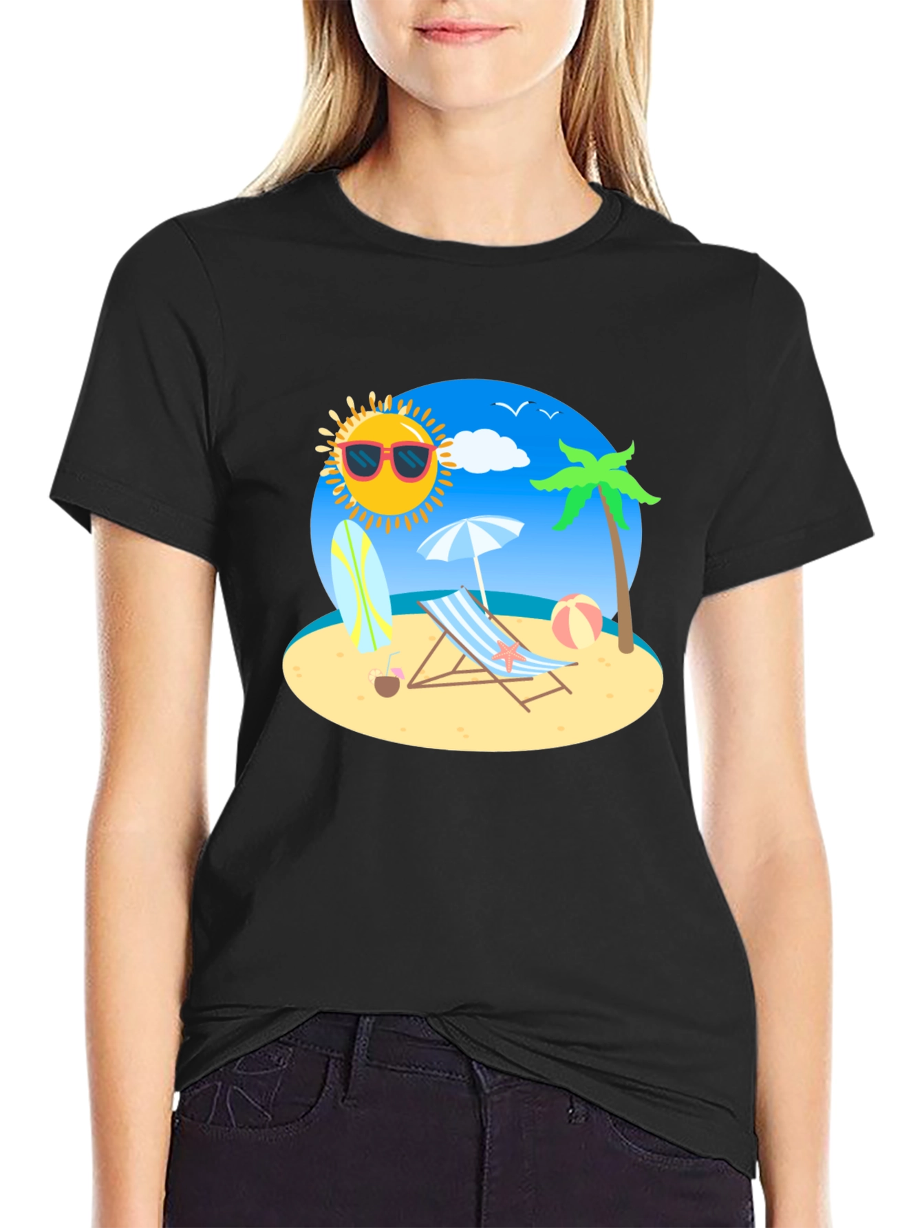 Summer Beach Graphic Tee - Relaxed Fit