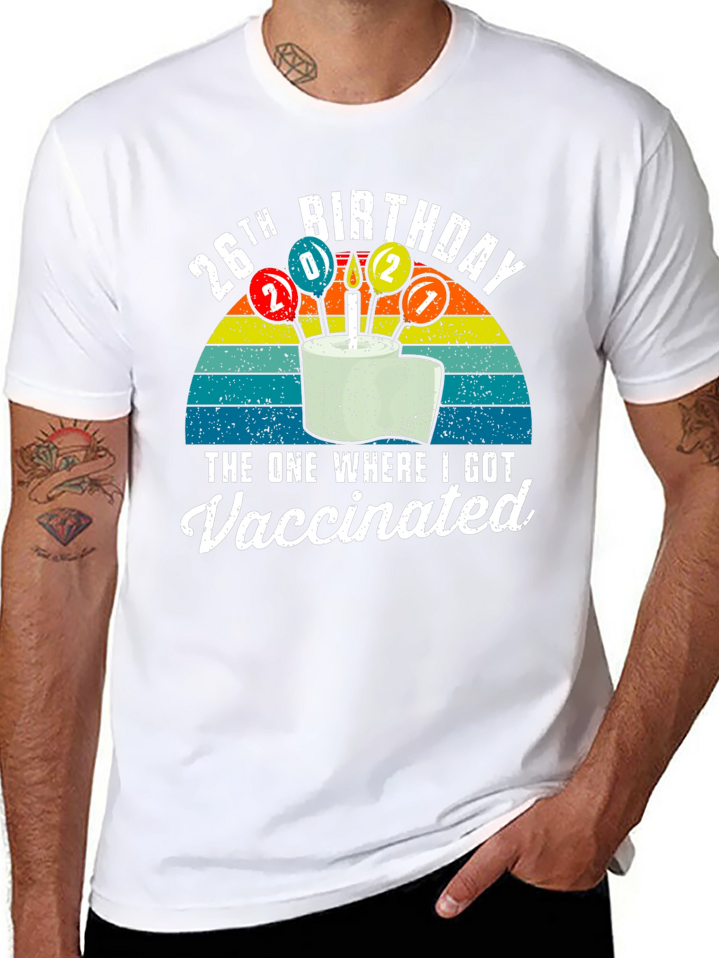 26th Birthday Vaccinated Graphic T-Shirt