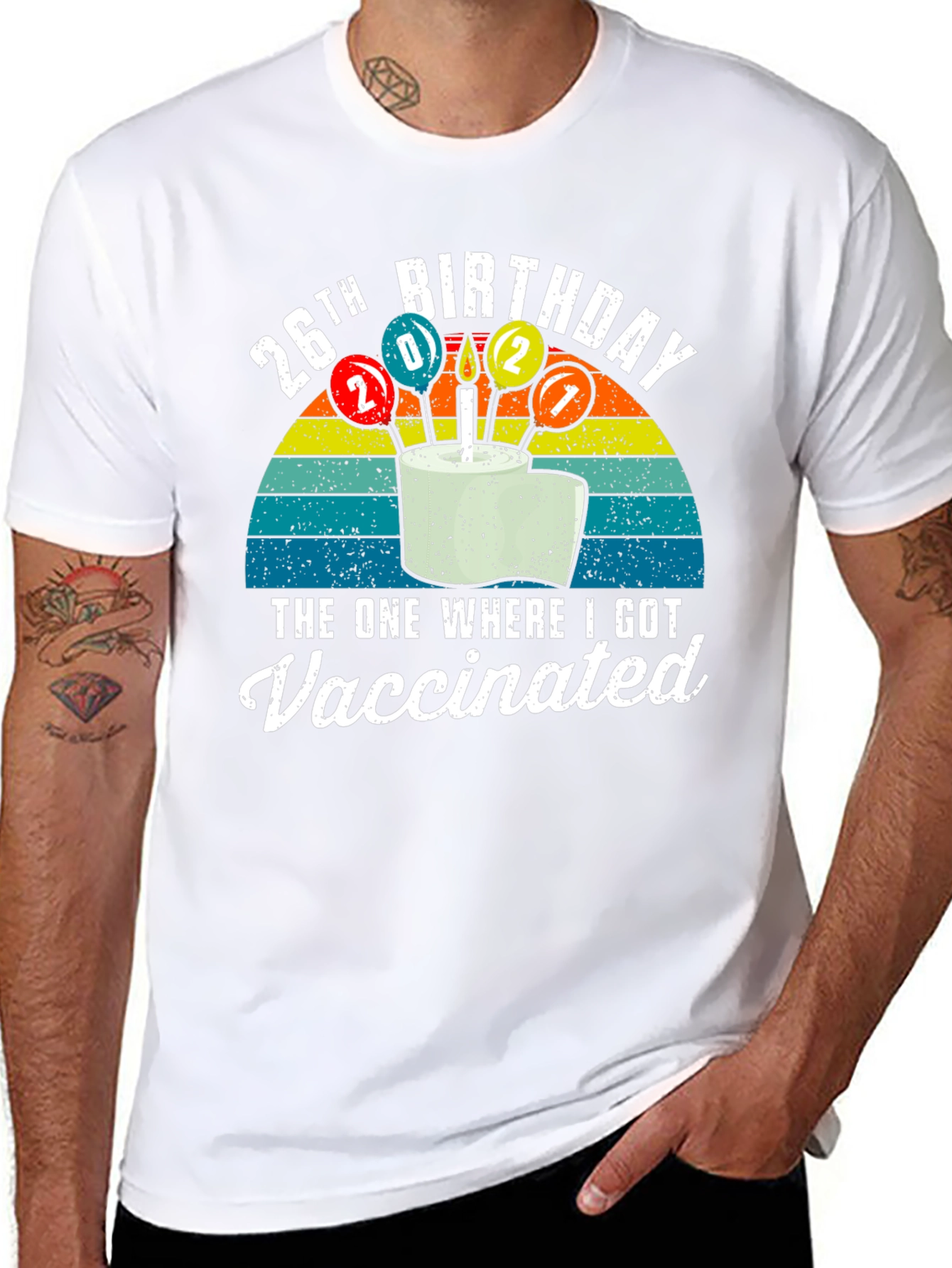 26th Birthday Vaccinated Graphic T-Shirt