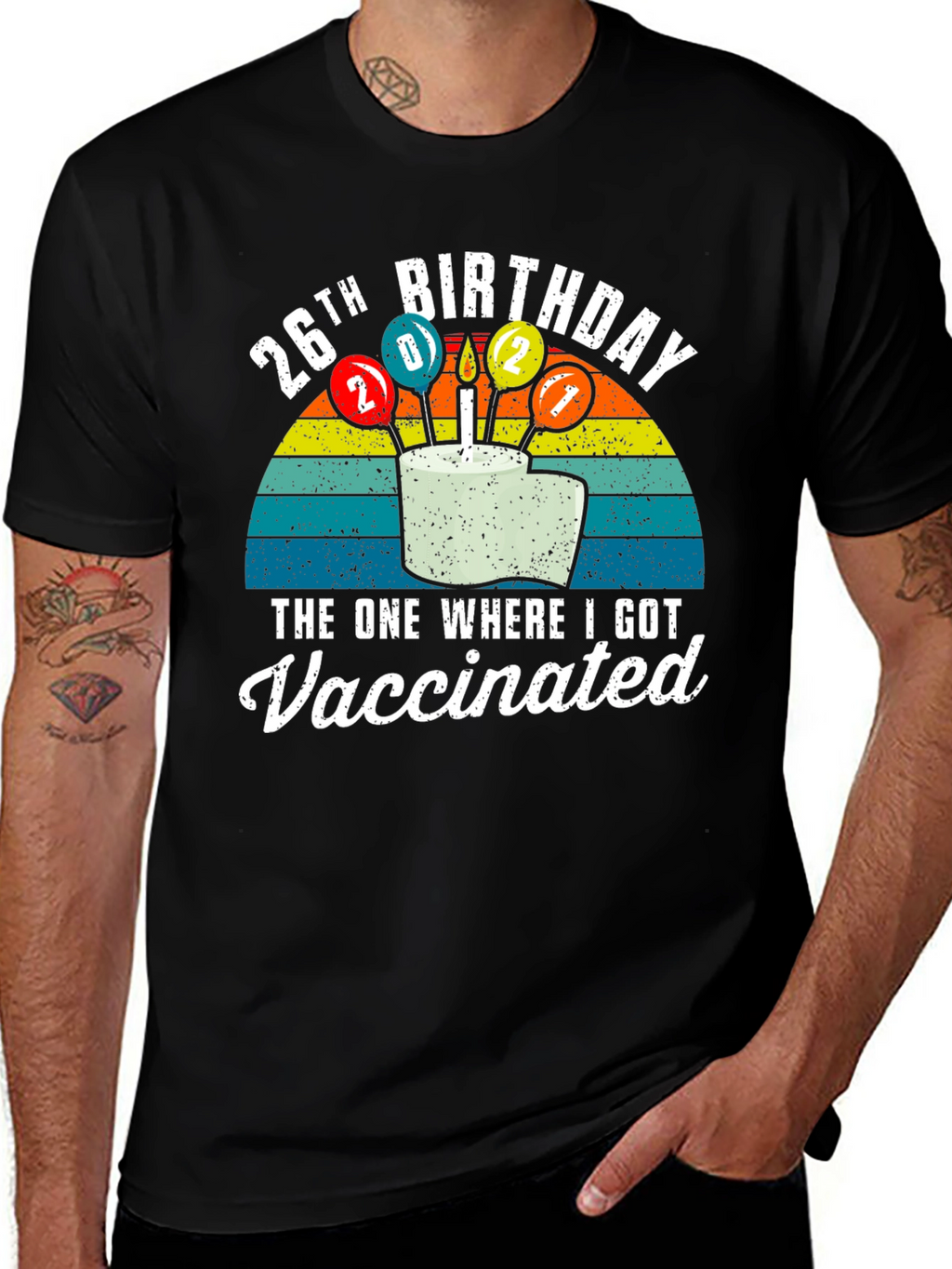 26th Birthday Vaccinated Graphic T-Shirt
