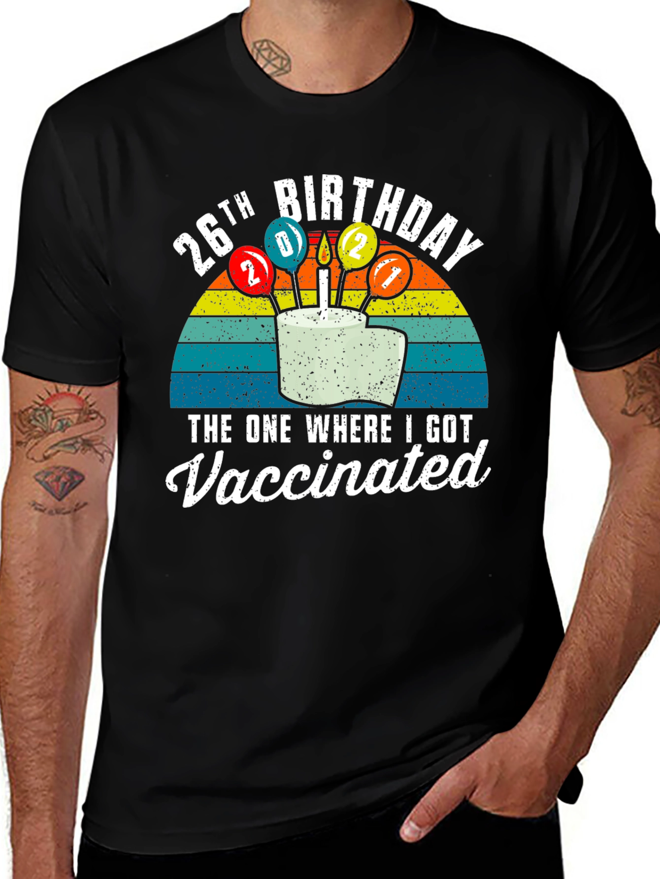 26th Birthday Vaccinated Graphic T-Shirt