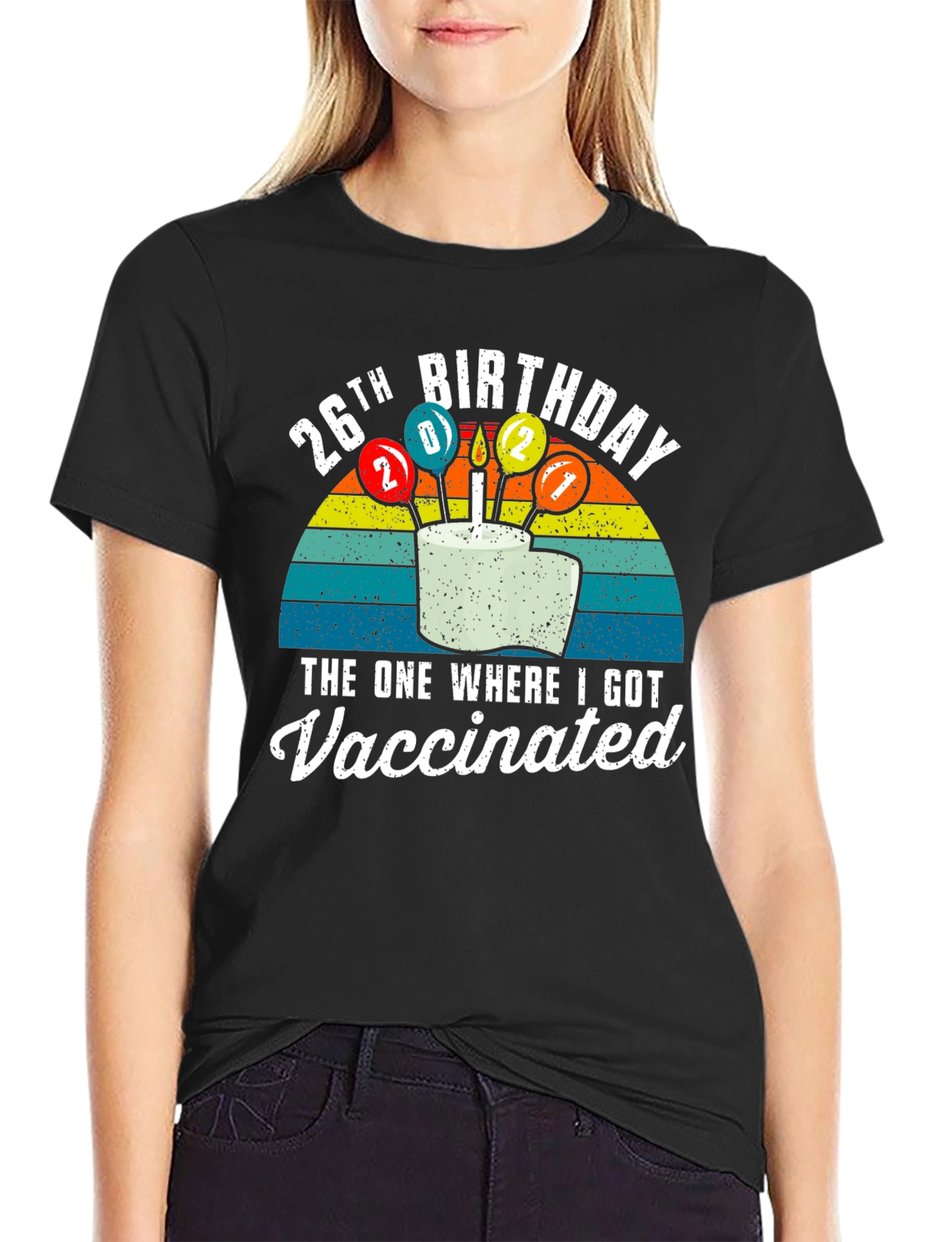 26th Birthday Vaccinated Graphic T-Shirt