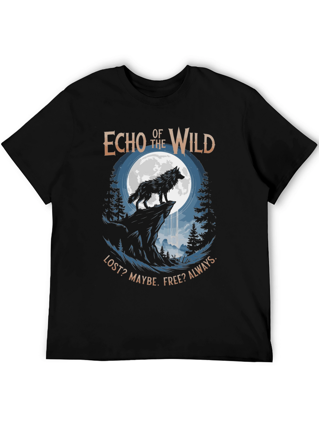 Echo of the Wild Wolf Graphic T-Shirt