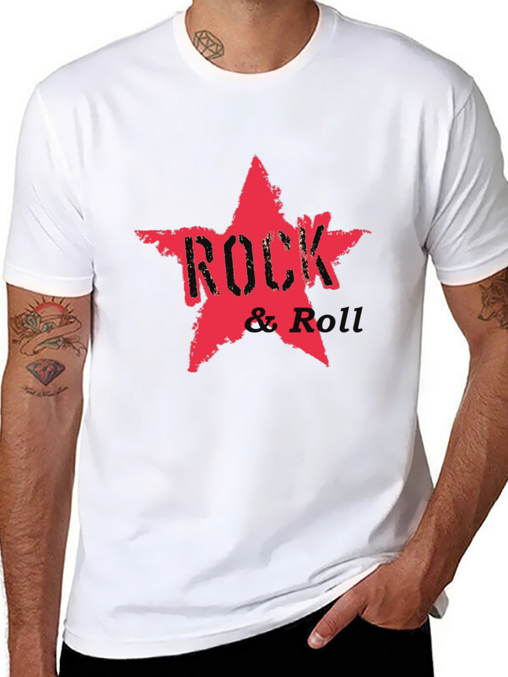 Rock & Roll Star Graphic Tee - Black