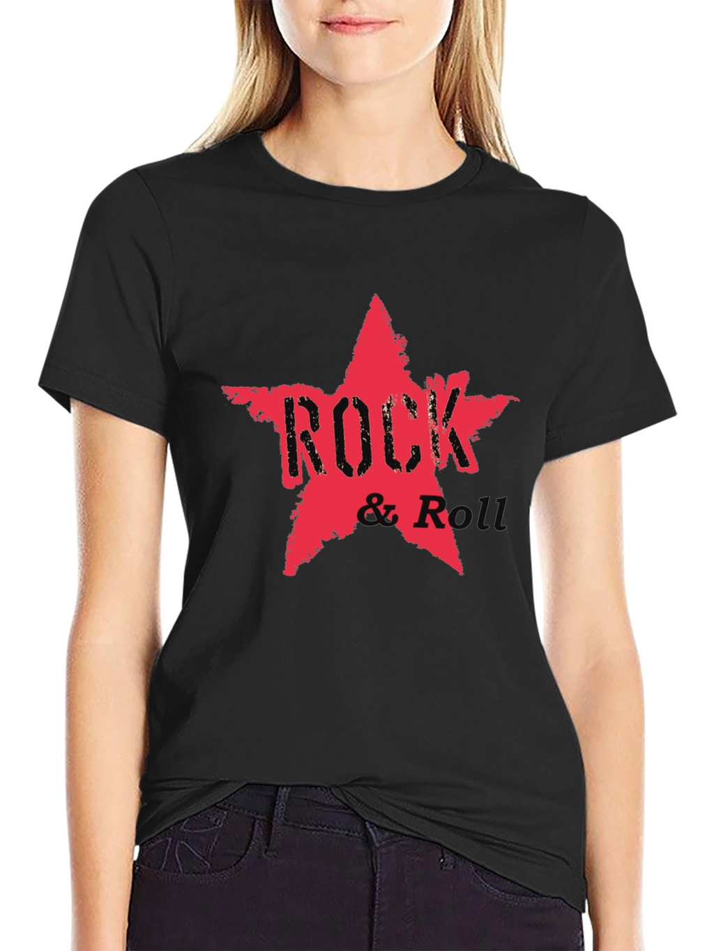 Rock & Roll Star Graphic Tee - Black