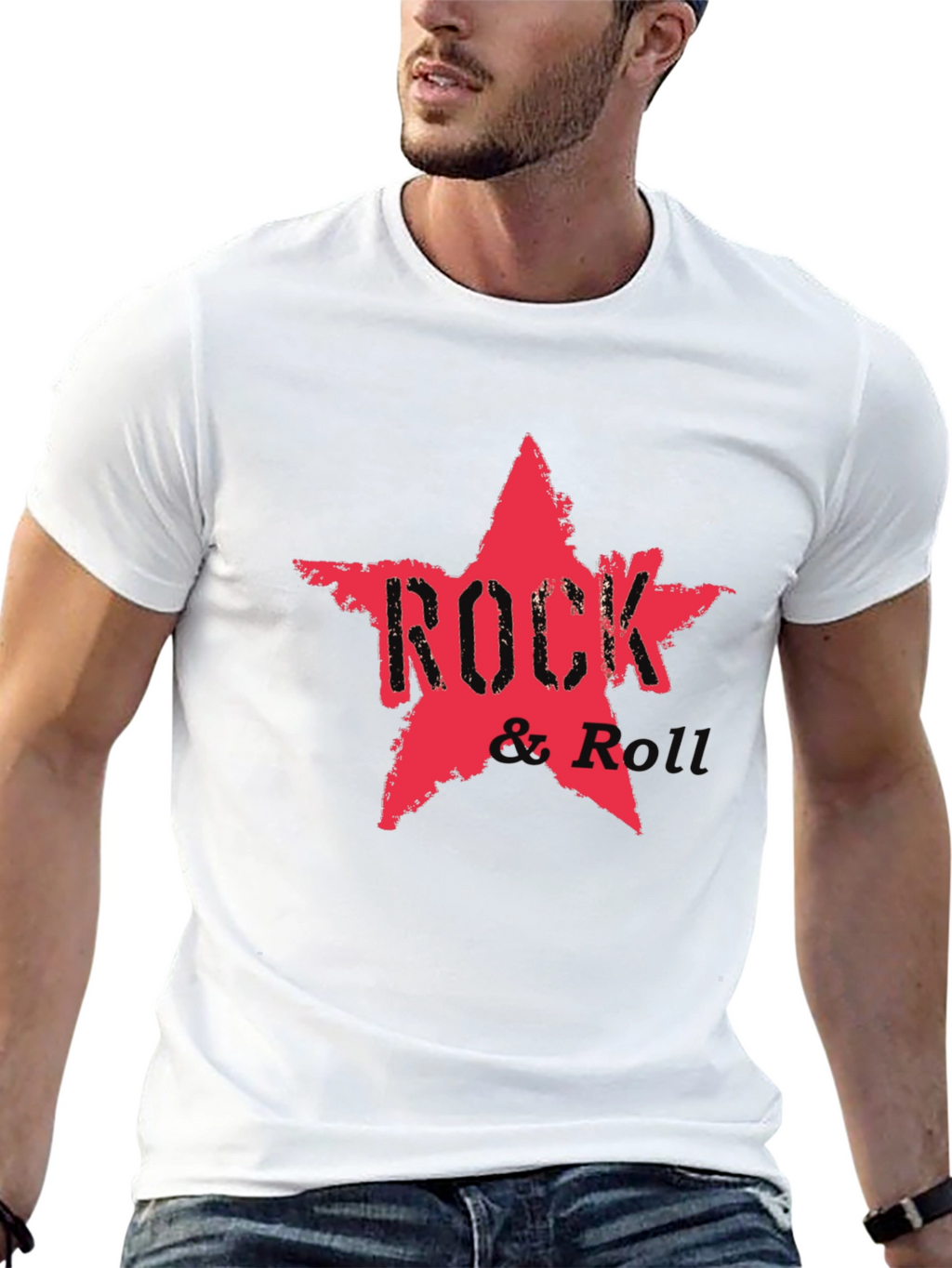 Rock & Roll Star Graphic Tee - Black